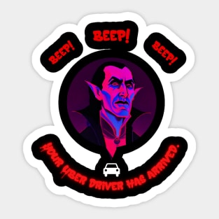 Vampire Uber Driver Arrival Sticker